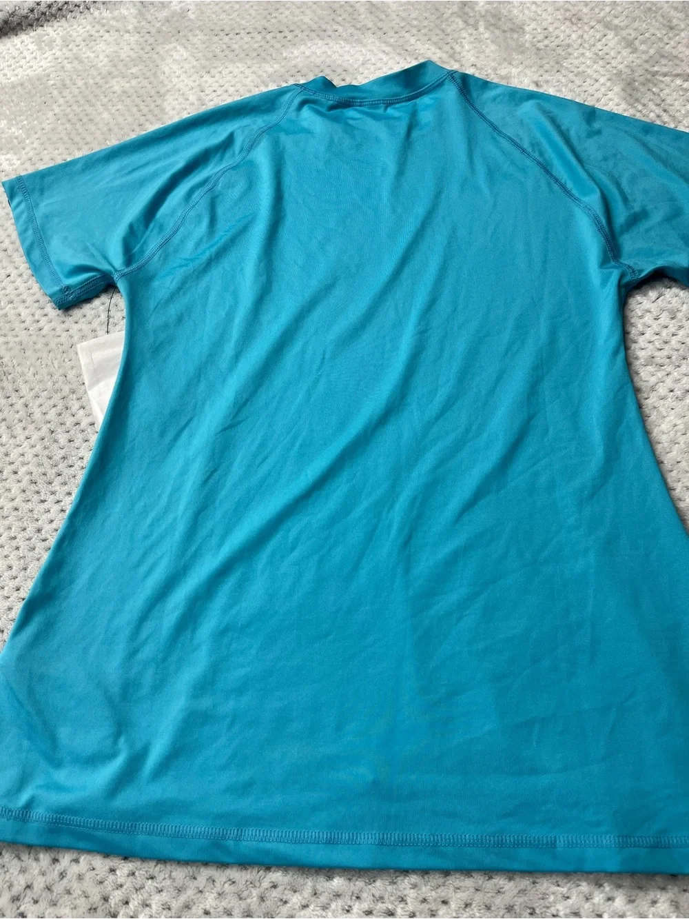 Rip Curl Teal Logo Short-Sleeve Kids Rash Guard